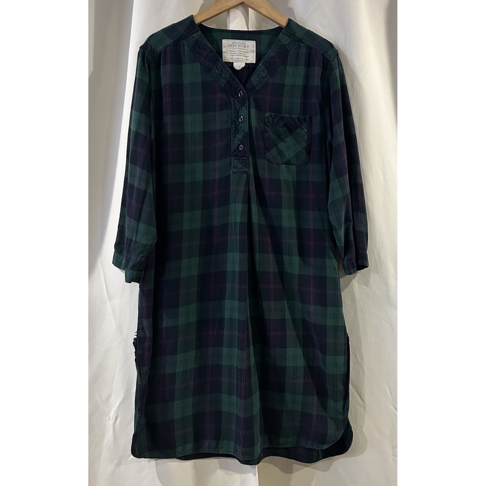 Vintage Victoria's Secret Authentic Country Cottons Plaid Nightgown S